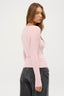 Womens gathered pink long sleeve top