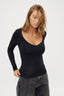 womens v neck long sleeve top