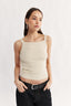 Womens square neck tank top bone 