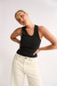 Noelle Racer Tank Washed Black - Final Sale