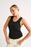 Noelle Racer Tank Washed Black - Final Sale