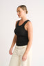 Noelle Racer Tank Washed Black - Final Sale