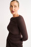 Margot Boat Neck Long Sleeve - Pecan