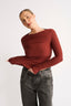 Margot Boat Neck Long Sleeve - Brick