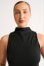 Emily Mock Neck Tank Black