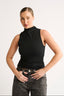 Emily Mock Neck Tank Black