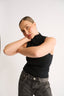 Emily Mock Neck Tank Black