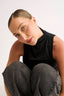 Emily Mock Neck Tank Black