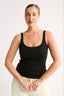 Harper Scoop Neck Singlet - Black