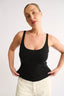 Harper Scoop Neck Singlet - Black