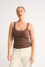 Harper Scoop Neck Singlet - Chestnut