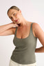 Harper Scoop Neck Singlet - Thyme