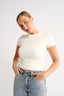 Jenna Crew Neck T-Shirt - Powder
