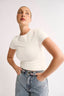 Jenna Crew Neck T-Shirt - Powder