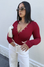 Nola Henley Long Sleeve Bodysuit Currant