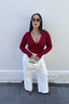 Nola Henley Long Sleeve Bodysuit Currant