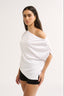 Estelle Off Shoulder T-shirt Optic White - Final Sale