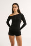 Cobie Off Shoulder Long Sleeve Black