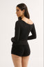 Cobie Off Shoulder Long Sleeve Black