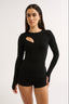 Neve Cutout Long Sleeve  Black