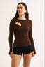 Neve Cutout Long Sleeve Cocoa
