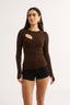 Neve Cutout Long Sleeve Cocoa