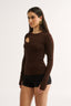 Neve Cutout Long Sleeve Cocoa
