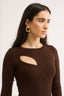 Neve Cutout Long Sleeve Cocoa