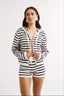 Sonny Zip Jacket Navy Stripe - Final Sale