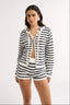 Sonny Zip Jacket Navy Stripe - Final Sale