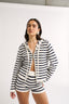 Sonny Zip Jacket Navy Stripe - Final Sale