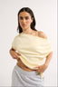 Estelle Off Shoulder T-Shirt Butter - Final Sale