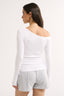 Cobie Off Shoulder Long Sleeve Optic White