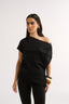 Estelle Off Shoulder T-Shirt Black