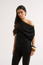 Estelle Off Shoulder T-Shirt Black