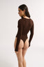 Nola Henley Long Sleeve Bodysuit Cocoa