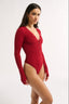 Nola Henley Long Sleeve Bodysuit Currant
