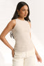 Carina Crew Tank Oatmeal Marle