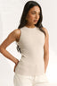 Carina Crew Tank Oatmeal Marle