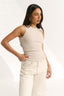 Carina Crew Tank Oatmeal Marle