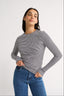 Carina Classic Long Sleeve Black/White Stripe