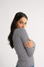Carina Classic Long Sleeve Black/White Stripe