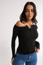 Cobie Off Shoulder Long Sleeve Black