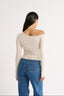 Cobie Off Shoulder Long Sleeve Oatmeal