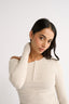 Cobie Off Shoulder Long Sleeve Oatmeal