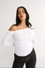 Cobie Off Shoulder Long Sleeve Optic White