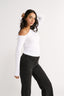 Cobie Off Shoulder Long Sleeve Optic White
