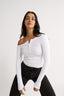 Cobie Off Shoulder Long Sleeve Optic White