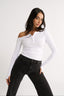 Cobie Off Shoulder Long Sleeve Optic White