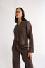 Katie Cable Zip Jacket Chocolate